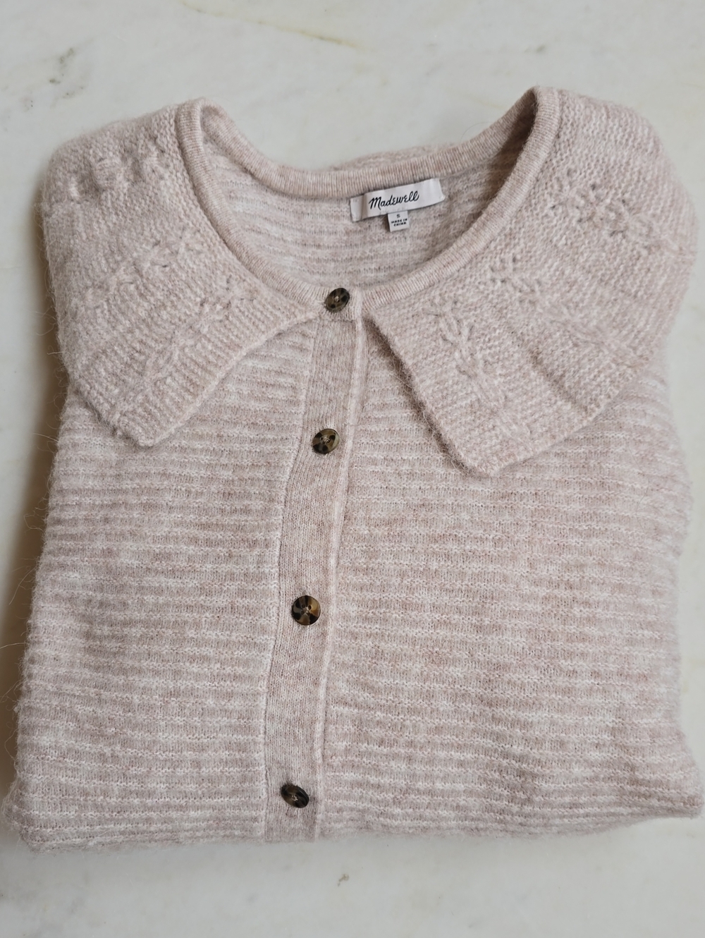 Madewell Angora Mohair Peter Pan Collar Cardigan Size Small - Picture 11 of 15